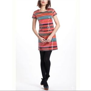 Anthropologie Glinted Sunset Shift Dress